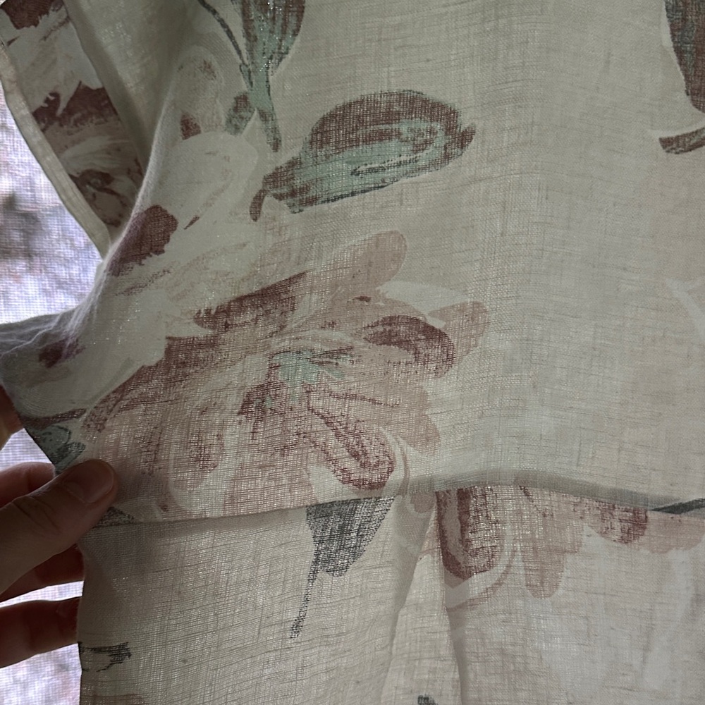 Boxy Linen Floral Women's Top S - Picture 9 of 11